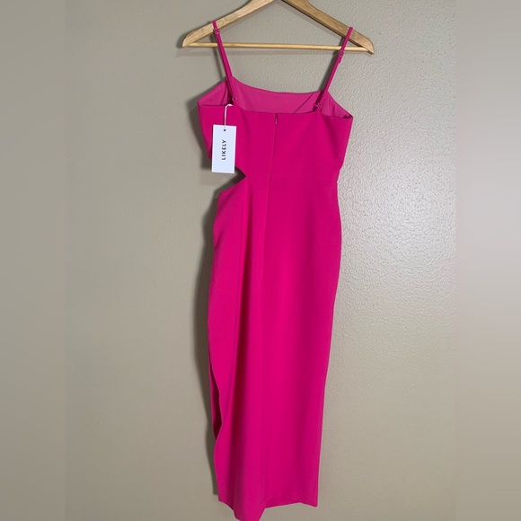 New Likely‎ Zeldana Fuchsia Pink Cutout Midi Dress Size 6 - Picture 6 of 12